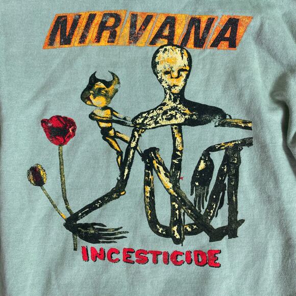 Nirvana Incesticide Green Hoodie Sweatshirt Urban Outfitters Small - Picture 3 of 7